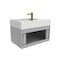Castello Usa Amazon 30-inch Gray Right Vanity Set with White Top and Gold Handles CB-MC-30G-GLD-2056R-WH - alternate 7